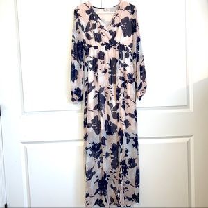 Pink Blush Maxi Floral Maternity Dress.